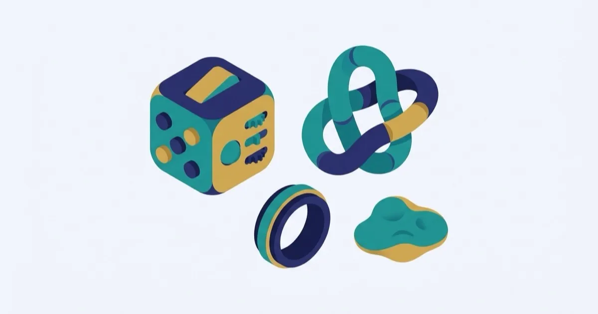 A flat-lay of fidget tools and focus aids: a fidget cube, a tangle-style loop, a spinner ring and therapy putty.