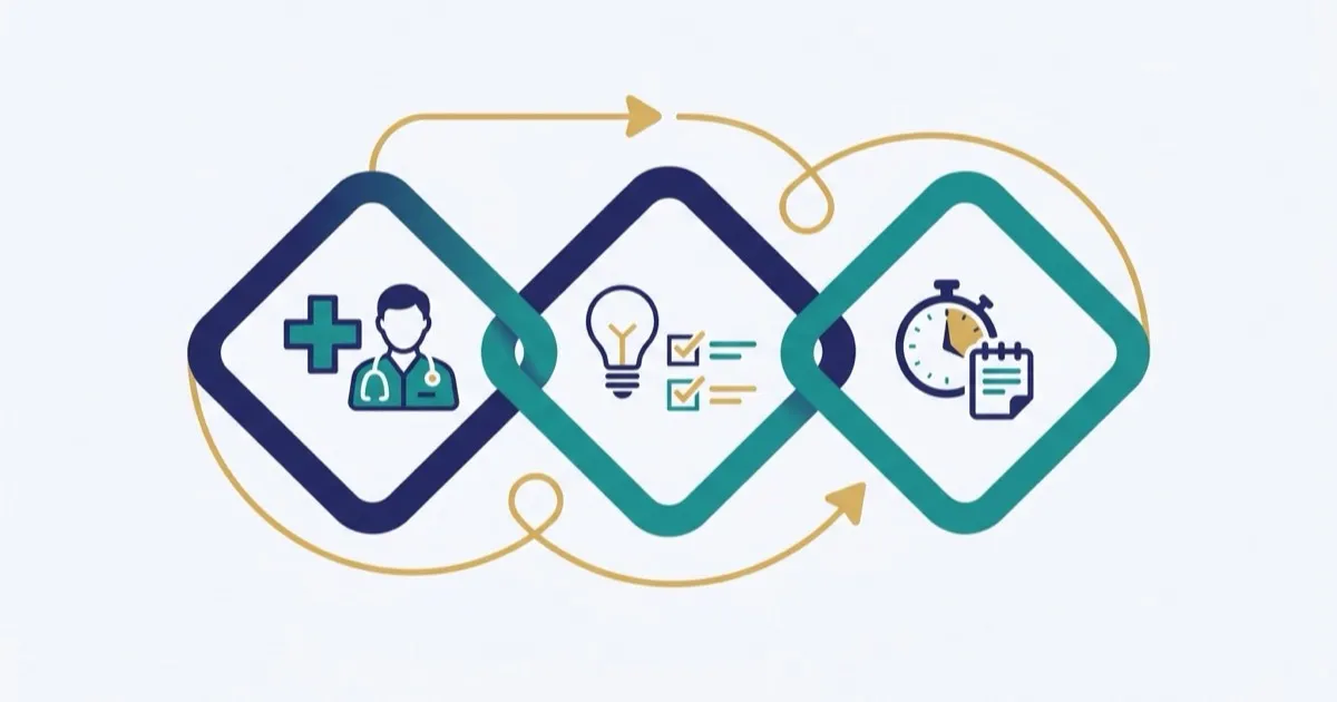 Illustration of what helps with adult ADHD: clinical treatment, everyday strategies, and practical tools, working together.